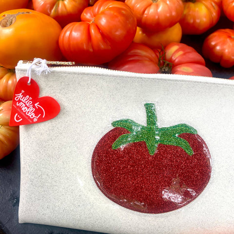 Tomato Girl Oversized Glitter Clutch
