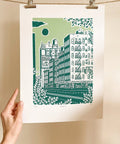 Forward Linocut Print - The WonderMart