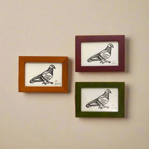 Framed Mini Block Print, Pigeon - The WonderMart