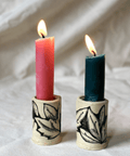 Illustrated Leaves Candle Holder - The WonderMart
