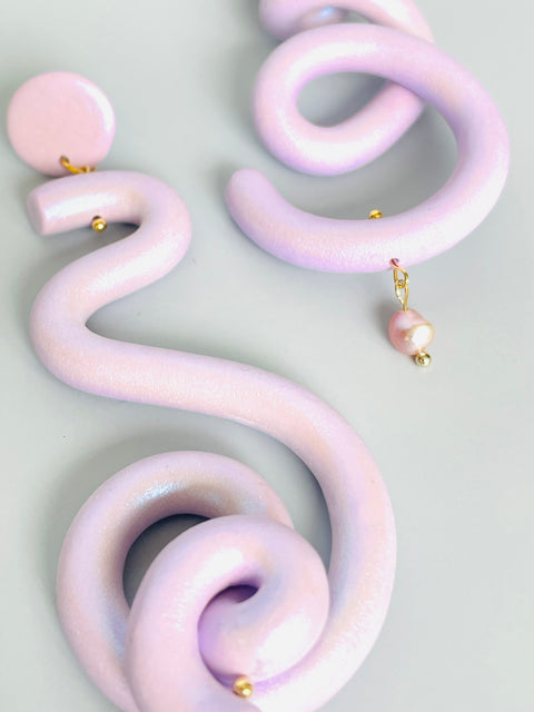 Lavender Squiggle Earrings