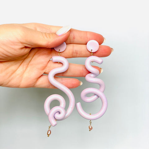 Lavender Squiggle Earrings