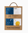Mystical Night Organic Cotton Muslin Swaddle Set - The WonderMart