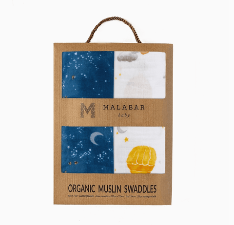 Mystical Night Organic Cotton Muslin Swaddle Set - The WonderMart