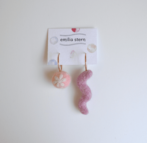 Pink Squiggle Hoops - The WonderMart
