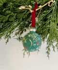 Poinsettia in Evergreen Hand Painted Ornament - The WonderMart