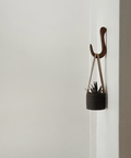 Ribbed Hanging Plant Pot - Black Clay - The WonderMart