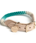 Teal Ombre Cotton Rope Pet Collar - The WonderMart