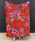 Thinking Of You Flower Knit Throw Blanket - The WonderMart