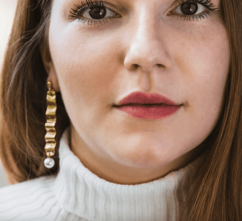 Wave and Pearl Earrings - The WonderMart