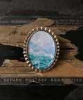 WHITE WATER Impressionist Oil Painting Brooch - The WonderMart