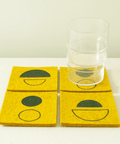 Wool Felt Coaster Set, Olive Arp Geos - The WonderMart